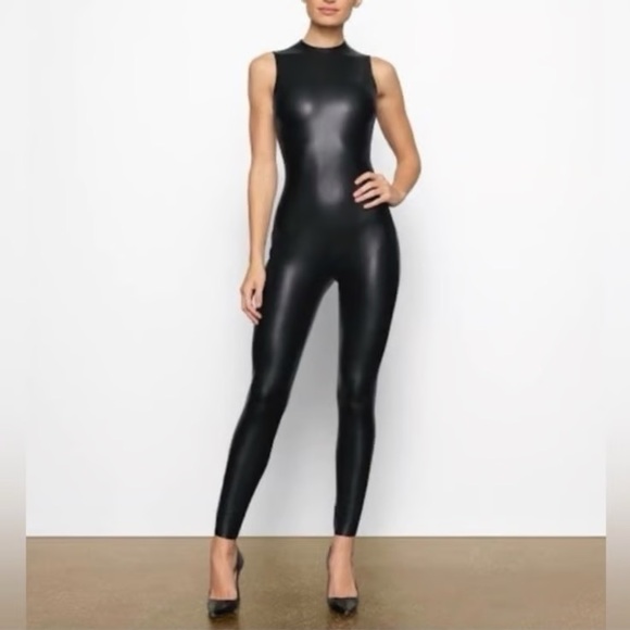 SKIMS Pants - SKIMS Faux Leather Sleeveless Catsuit